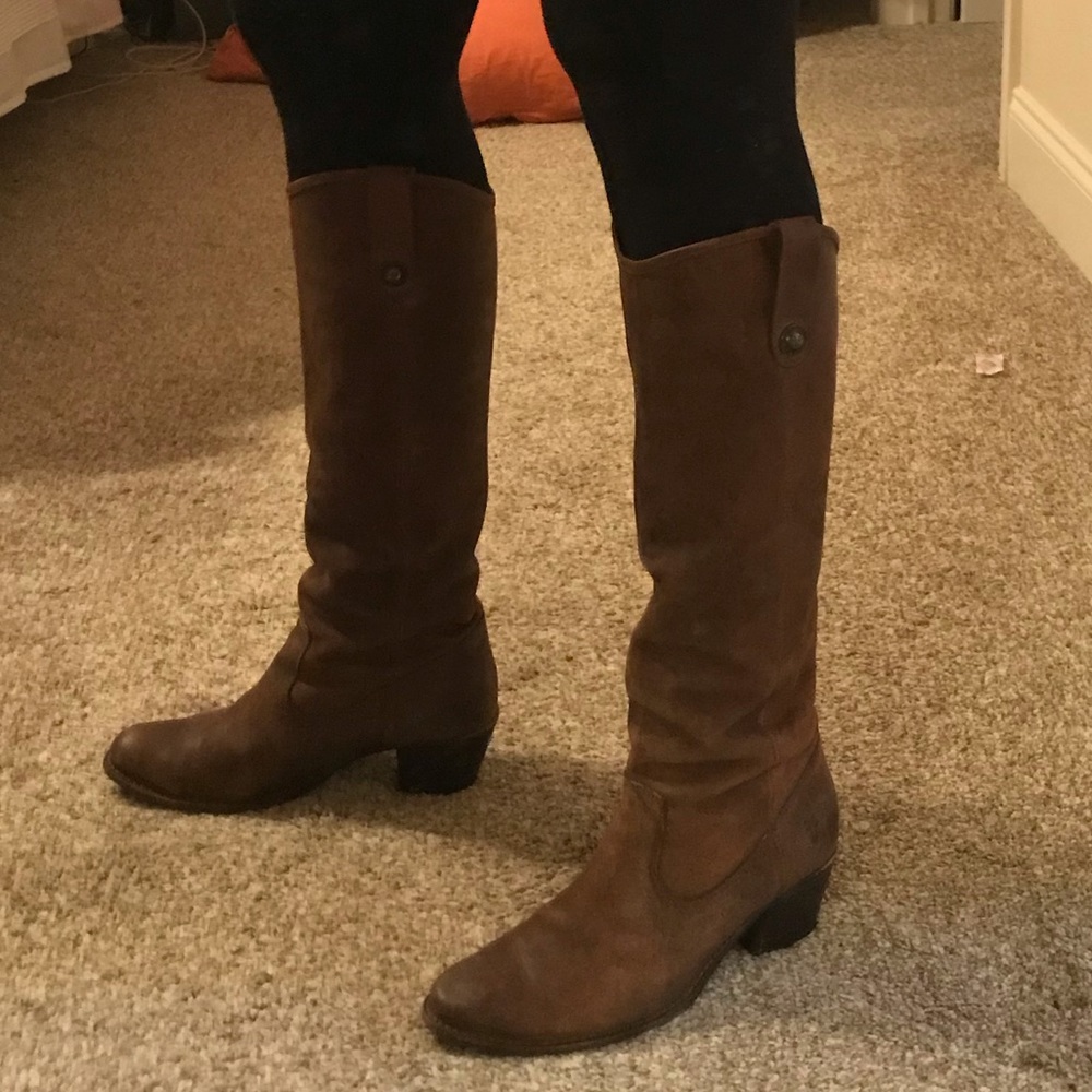 Frye Jackie Button boots in Cognac